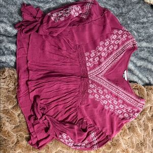 American Eagle Embroidered Pink Women's Top - XXL